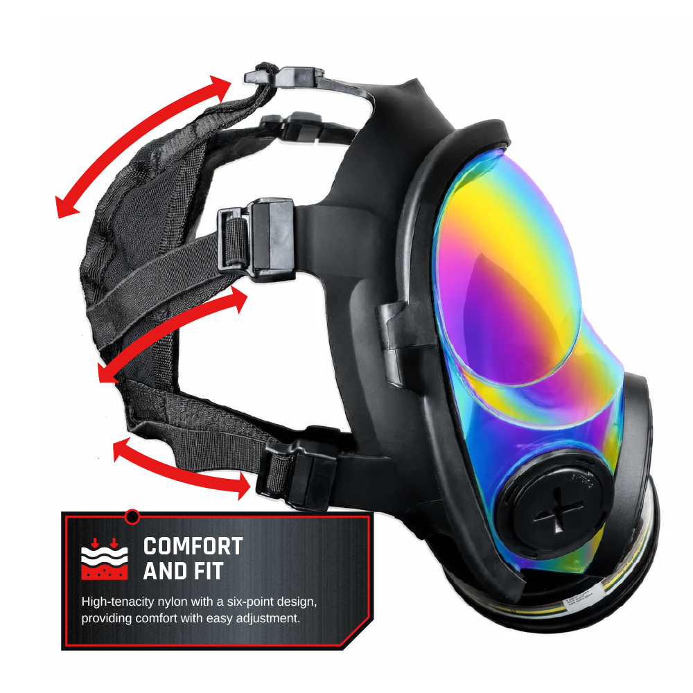 NB-100 Solar Prism Mirrored Tactical Respirator Mask - Full Face Respirator with 40mm N-B-1 Defense Filter