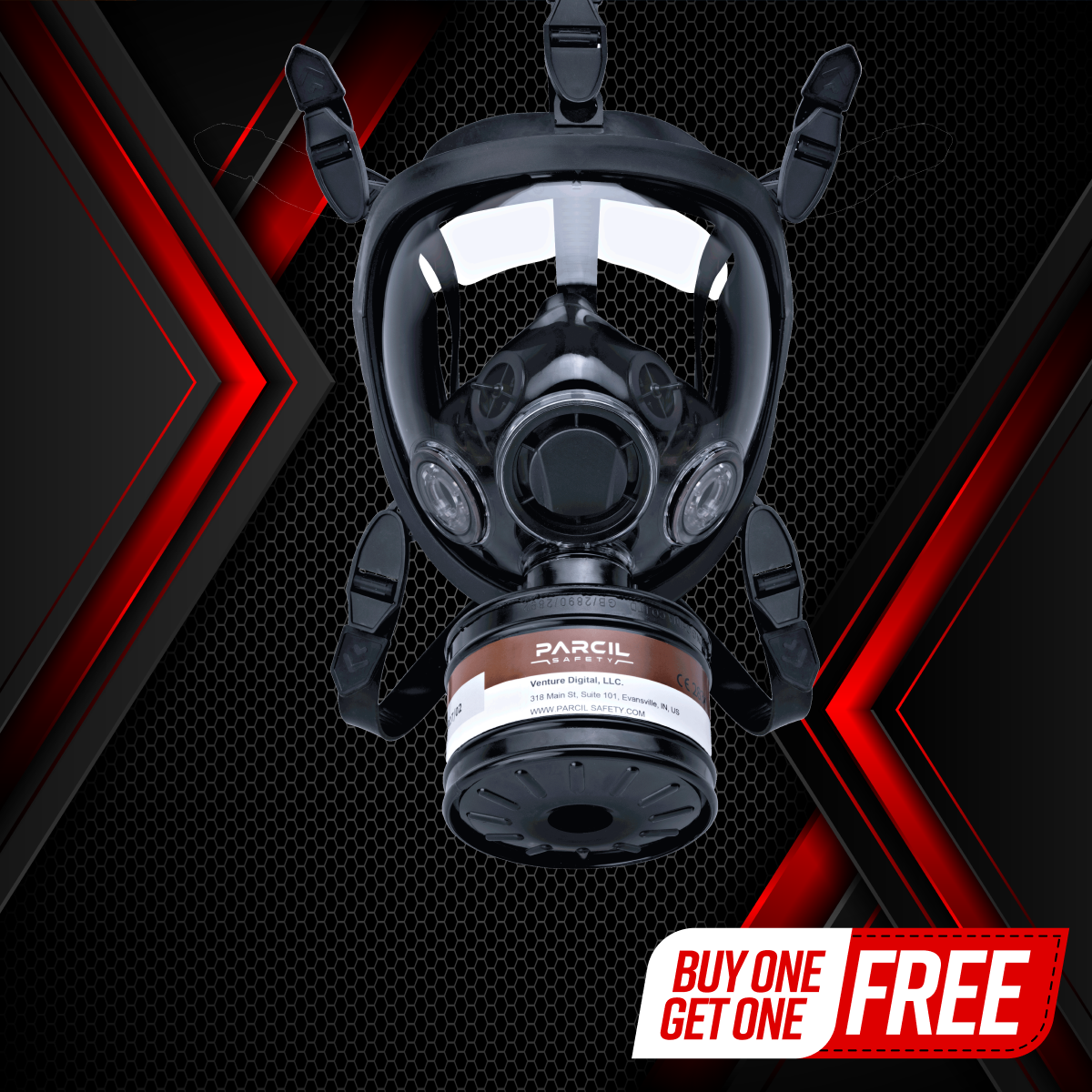 ST-100X Clear Full-Face Survival Gas Mask with A2P3 R Organic Vapor and Particulate Protection