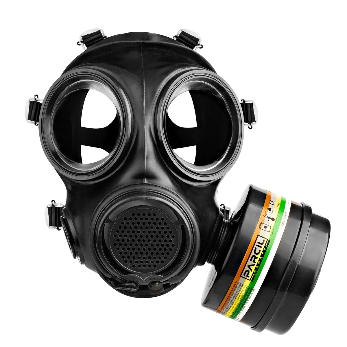 Image of A VOLUNTEER RECEIVES A NEW FILTER FOR HIS GAS MASK