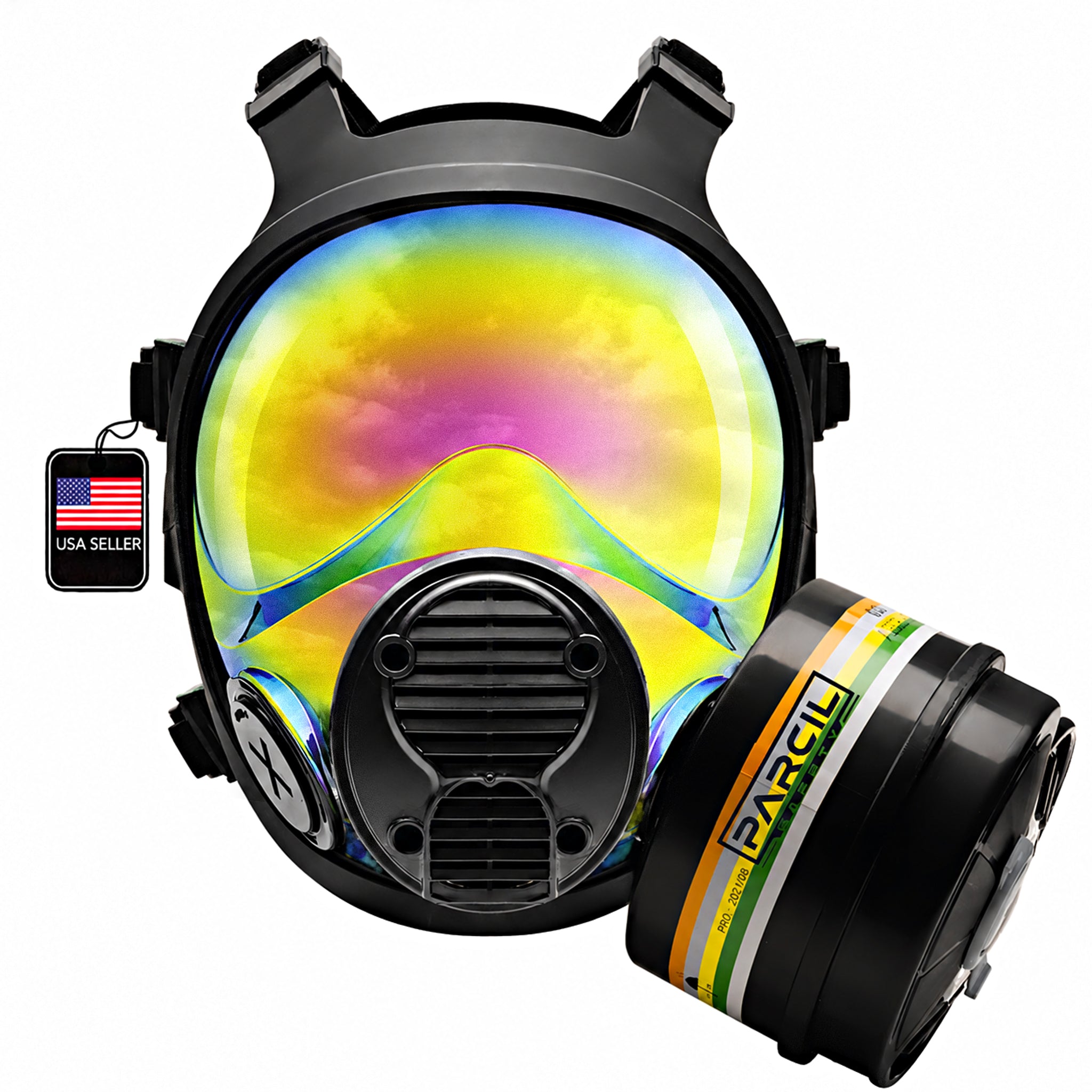NB-100 Solar Prism Mirrored Tactical Respirator Mask - Full Face Respirator with 40mm N-B-1 Defense Filter