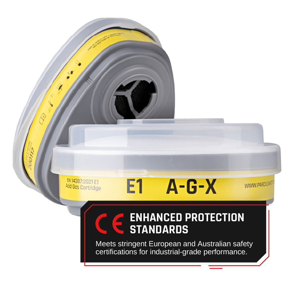A - G - X Bayonet Cartridge with Acid Gas and Particulate Filtration Set (E1P2) - Parcil SafetyParcil Safety