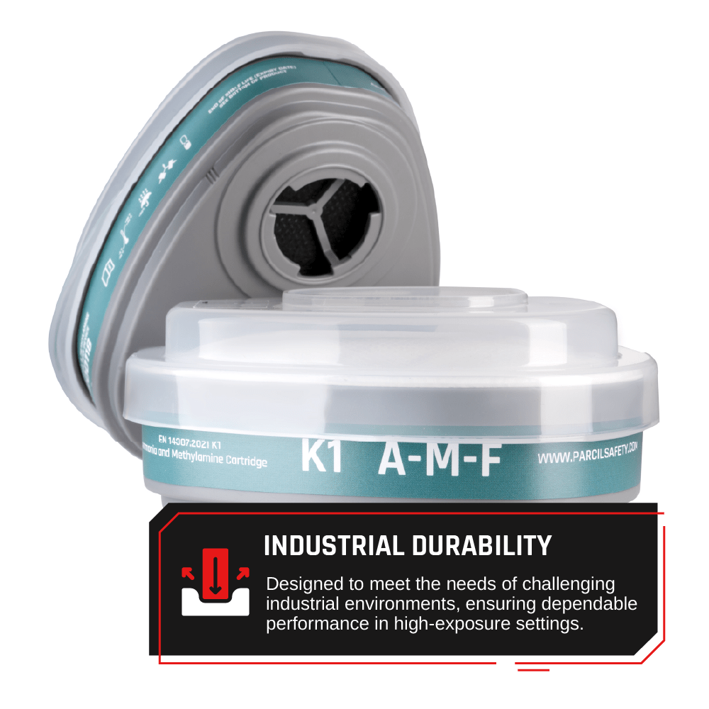 A - M - F Bayonet Cartridge with Ammonia Methylamine and Particulate Filtration Set (K1P2) - Parcil SafetyParcil Safety