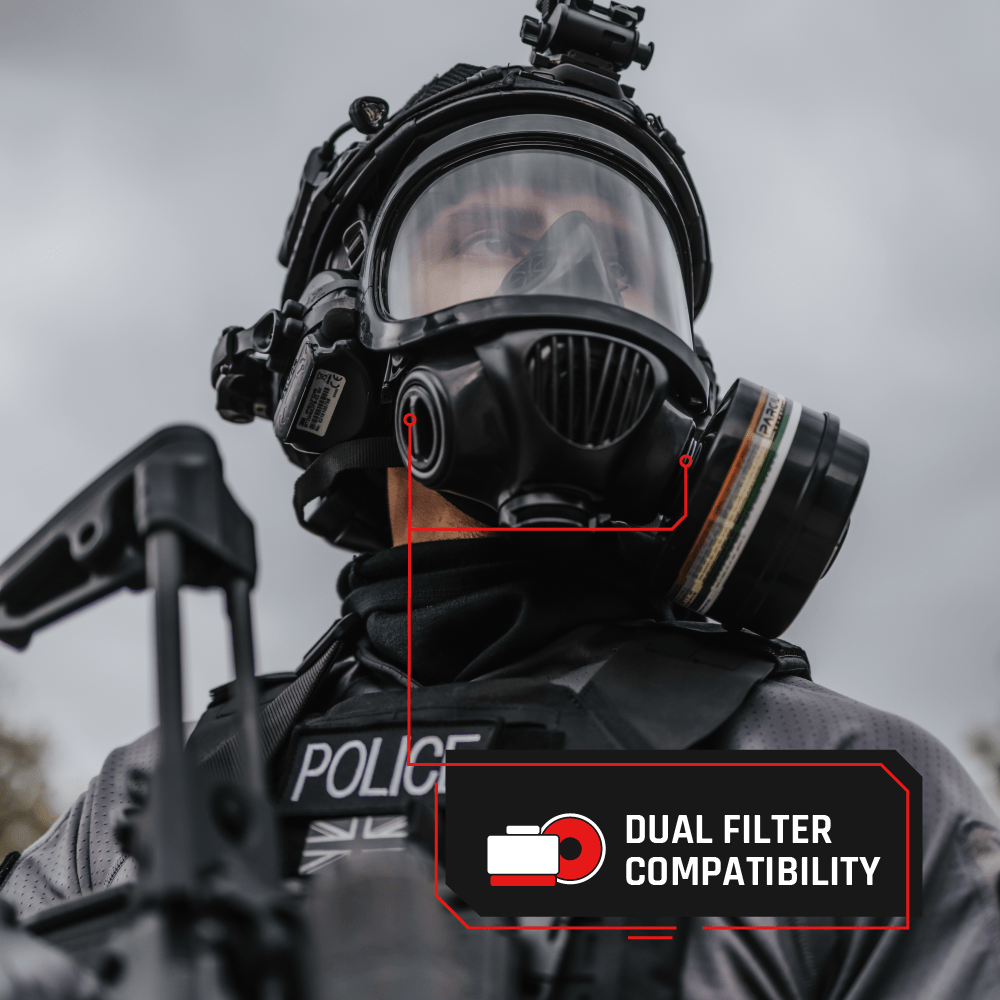 CS - 100 Military Gas Mask with N - B - 1 Defense Canister - Parcil SafetyParcil Safety