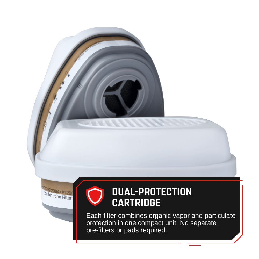 DualGuard A2P3 Bayonet Cartridge Set – Organic Vapor & Particulate Protection (Pair) - Parcil SafetyParcil Safety