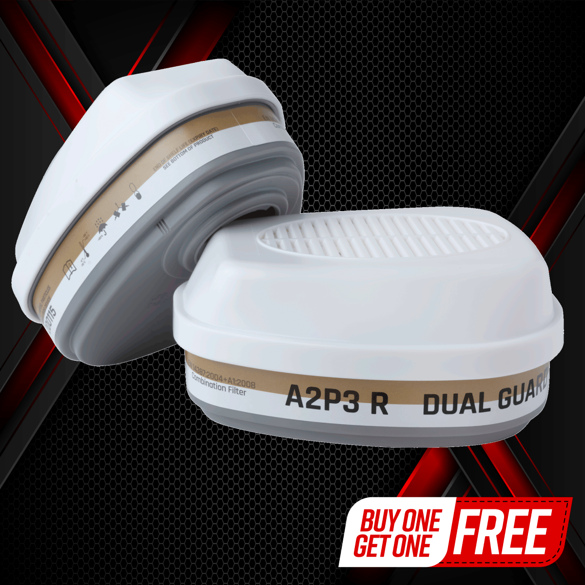 DualGuard A2P3 Bayonet Cartridge Set – Organic Vapor & Particulate Protection (Pair) - Parcil SafetyParcil Safety