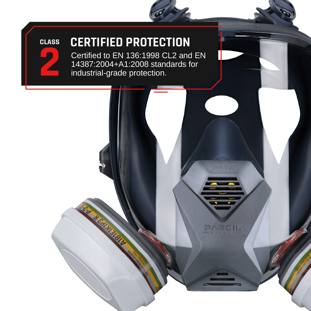 FFR - 100 Bayonet Full - Face Respirator with DualGuard A2P3 R Cartridge Set - Parcil SafetyParcil Safety