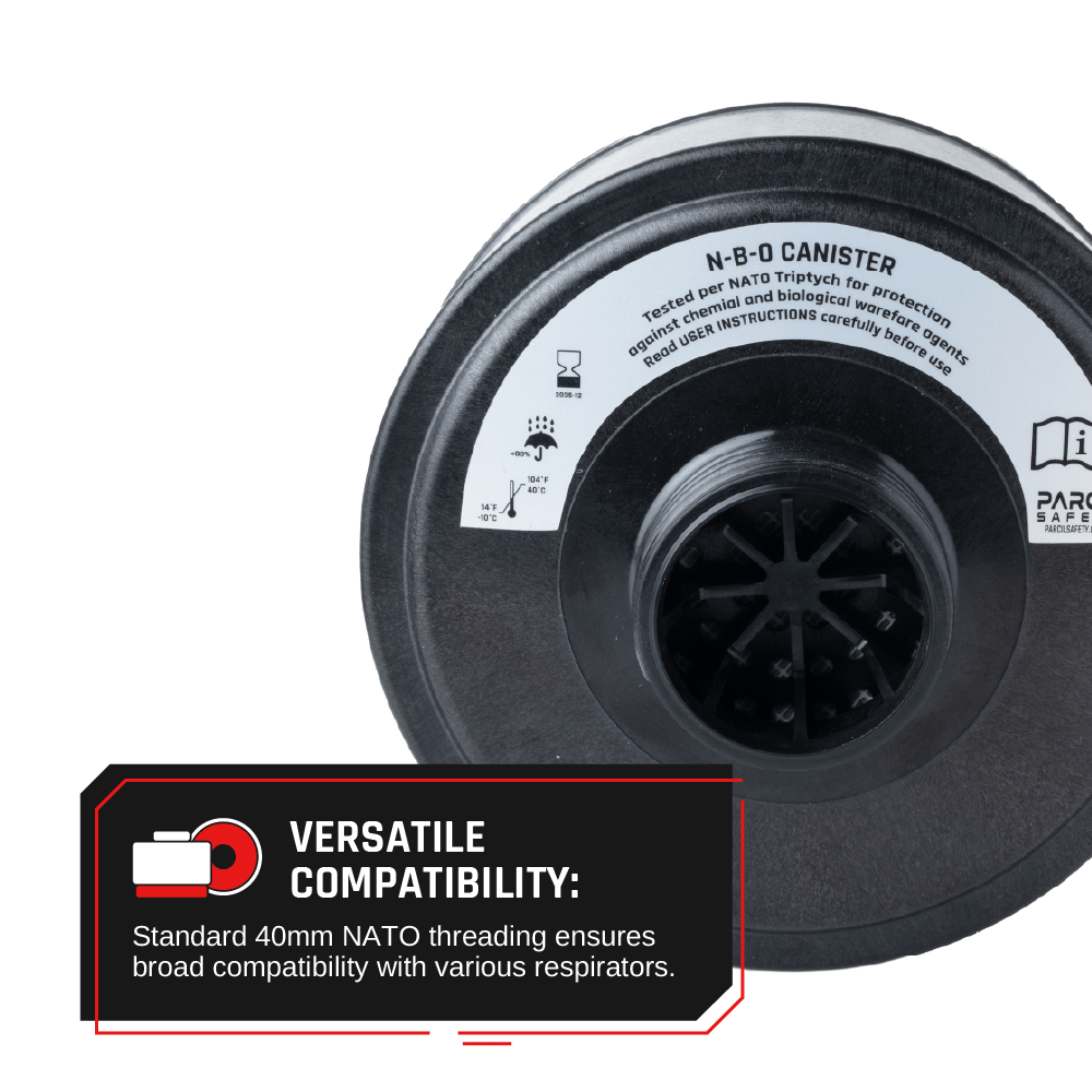 IIR - 100 NATO CBRN Recon Military Tactical Gas Mask with Canteen and N - B - 0 40mm NATO CBRN Defense Canister - Parcil SafetyGas MasksGas MasksParcil Safety