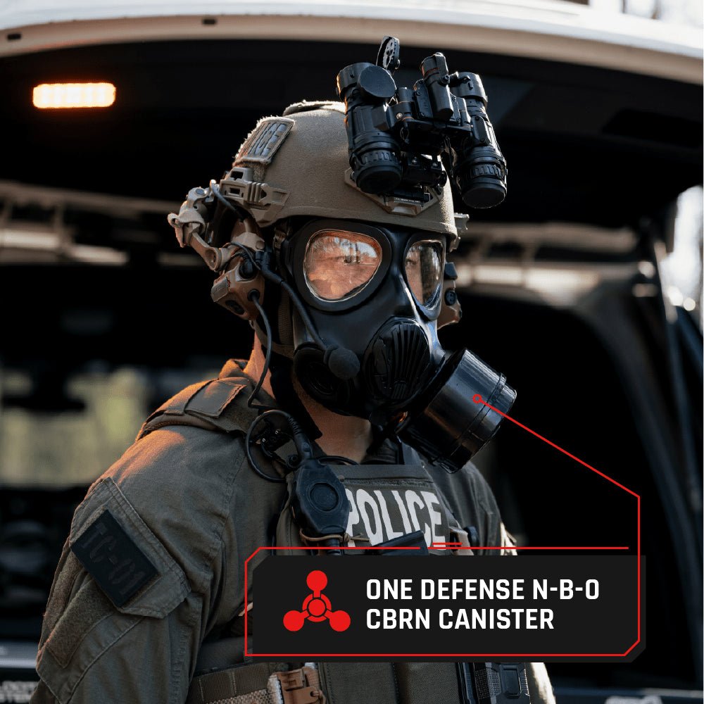 IIR - 100 NATO CBRN Recon Military Tactical Gas Mask with Canteen and N - B - 0 40mm NATO CBRN Defense Canister - Parcil SafetyGas MasksGas MasksParcil Safety