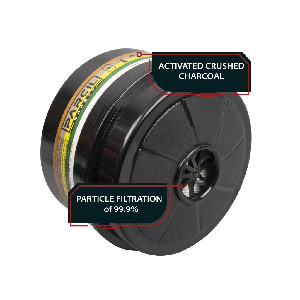 NB - 100 Dark Amber Tactical Gas Mask - Full Face Respirator with 40mm N - B - 1 Defense Filter - Parcil SafetyGas MasksGas MasksParcil Safety