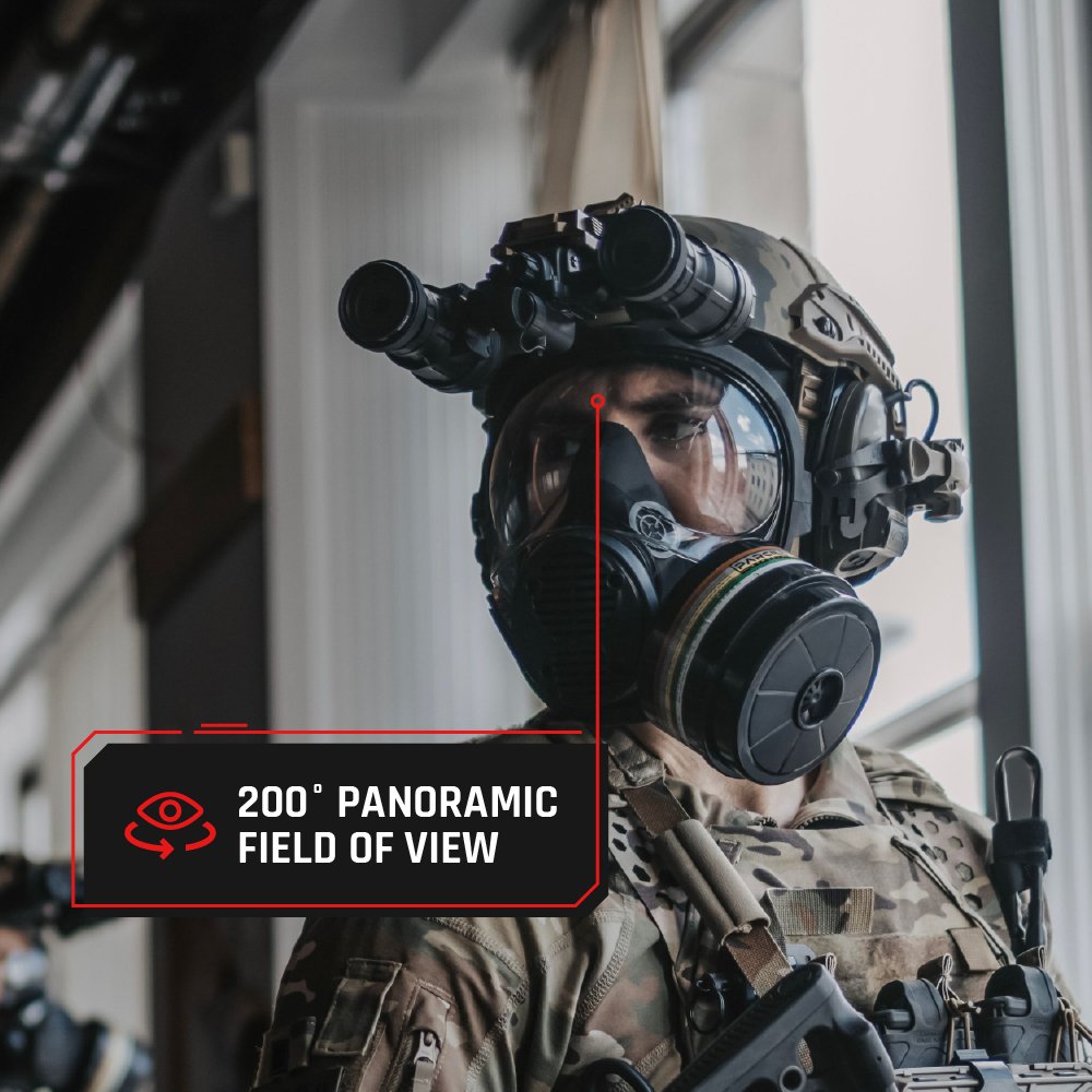 NB - 100 Dark Amber Tactical Gas Mask - Full Face Respirator with 40mm N - B - 1 Defense Filter - Parcil SafetyGas MasksGas MasksParcil Safety