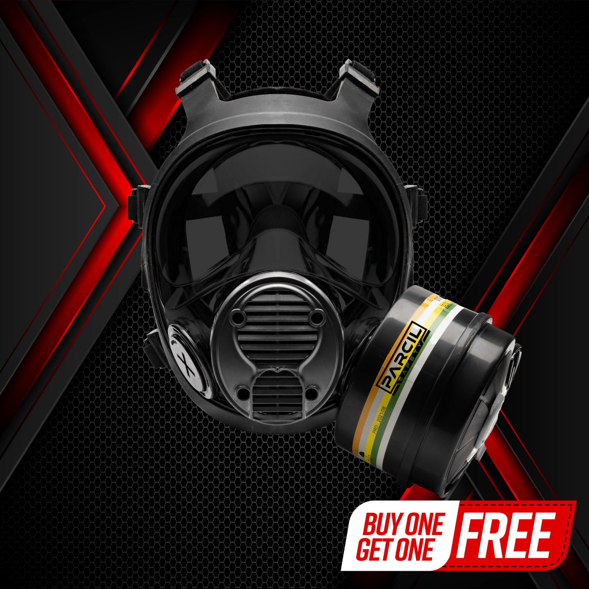 NB - 100 Smoke Black Tactical Gas Mask - Full Face Respirator with 40mm N - B - 1 Defense Filter - Parcil SafetyGas MasksGas MasksParcil Safety