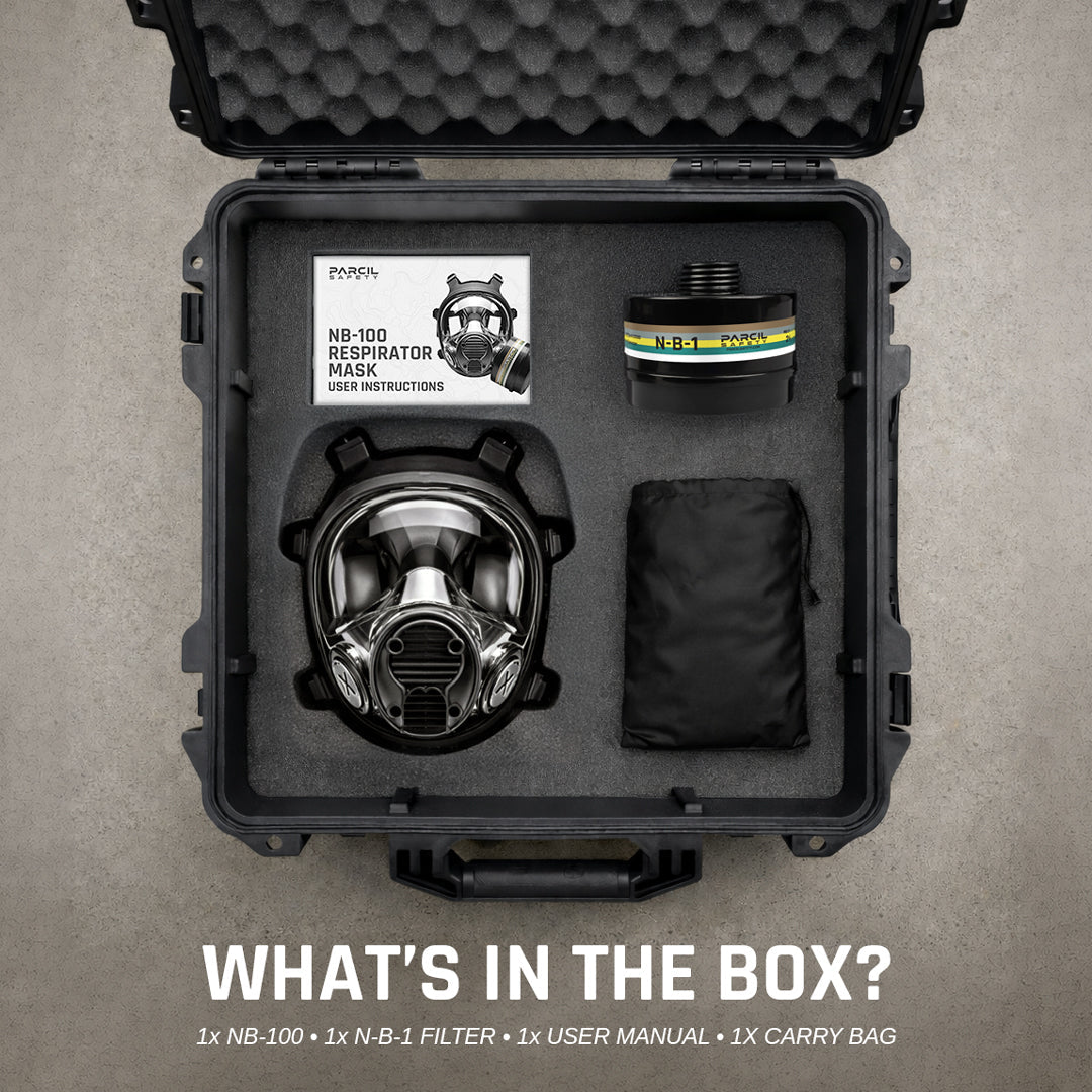 NB - 100 Tactical Gas Mask - Full Face Respirator with 40mm N - B - 1 Defense Filter - Parcil SafetyGas MasksGas MasksParcil Safety