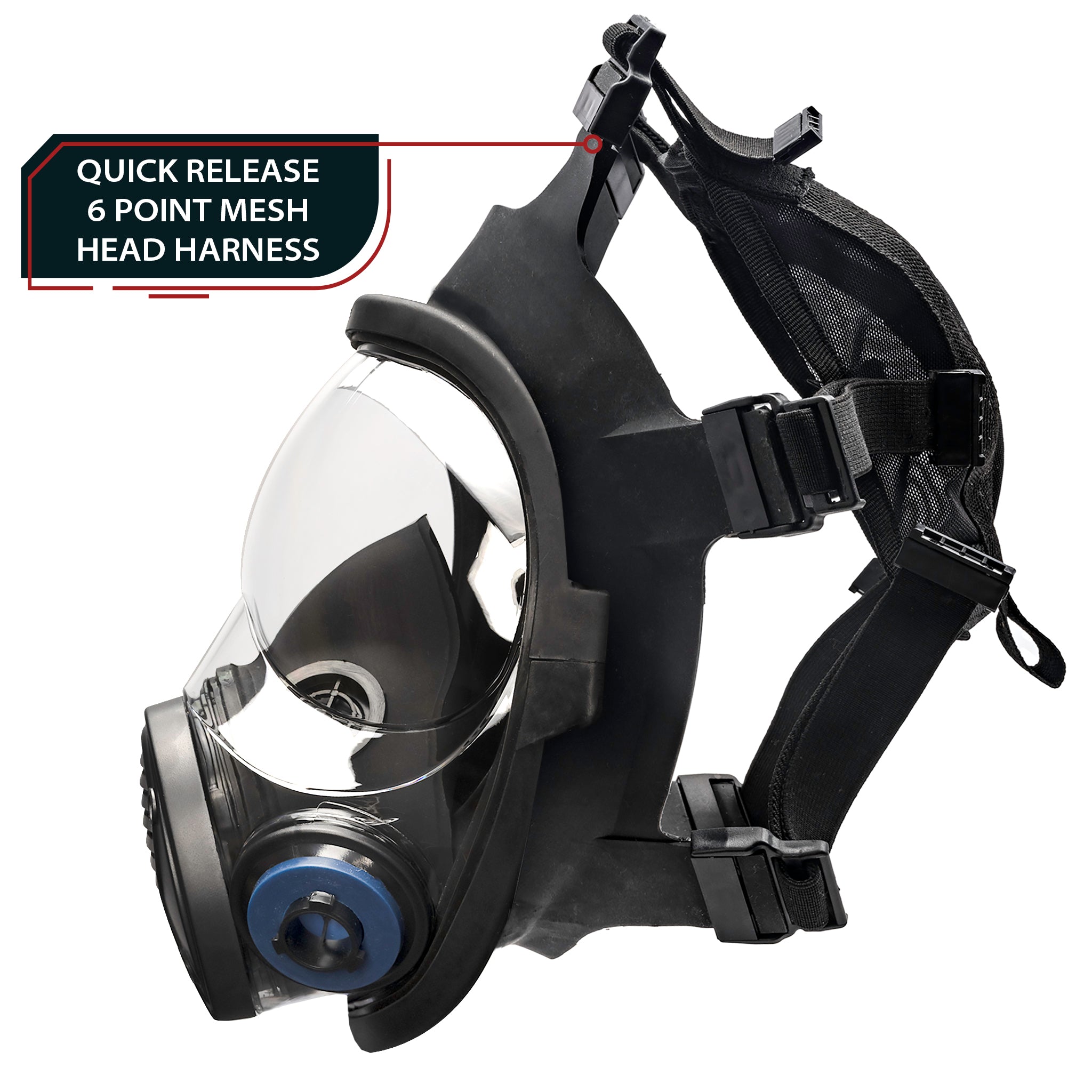 NB - 100B Industrial Respirator with Bayonet Style Filter Ports - Full Face Respirator with MaxPro P - 3 - 0 Multipurpose Filter Cartridges - Parcil