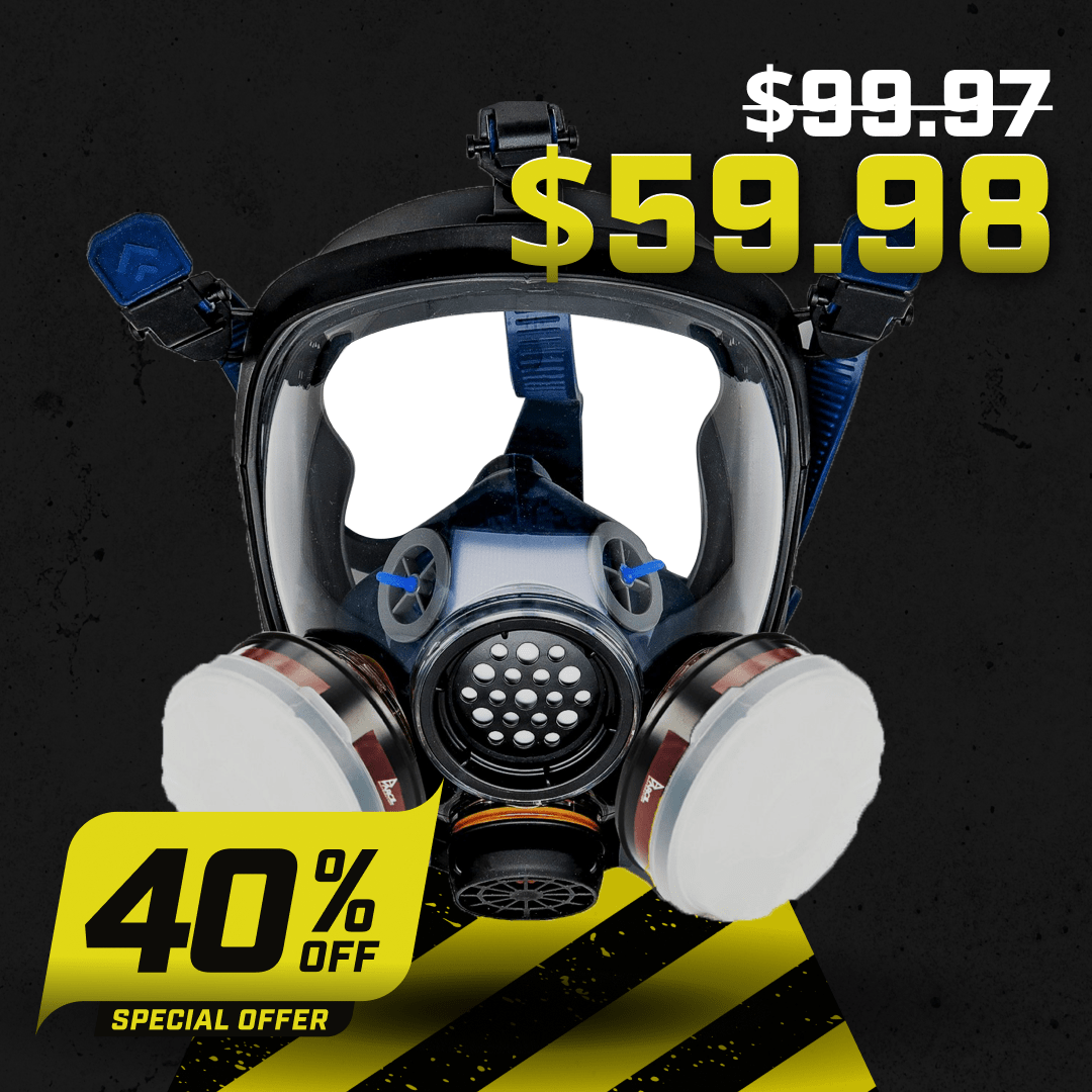 Parcil Safety PD-100 Full Face Anti-Fog Mask Respirator w/ P-A-1 Filter