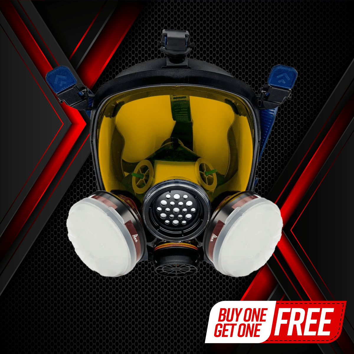 PD - 100 Light Amber - Full Face Respirator Tinted Gas Mask with A1 Organic Vapor (OV) with P2 Particulate Filter Canister - Parcil SafetyRespiratorsRespiratorsParcil Safety