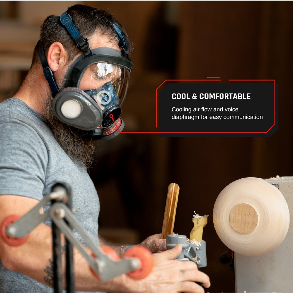 PD - 101 Full - Face Industrial Air Purifying Respirator (APR) with A1 Organic Vapor (OV) with P2 Particulate Filter Canister - Parcil SafetyRespiratorsRespiratorsParcil Safety