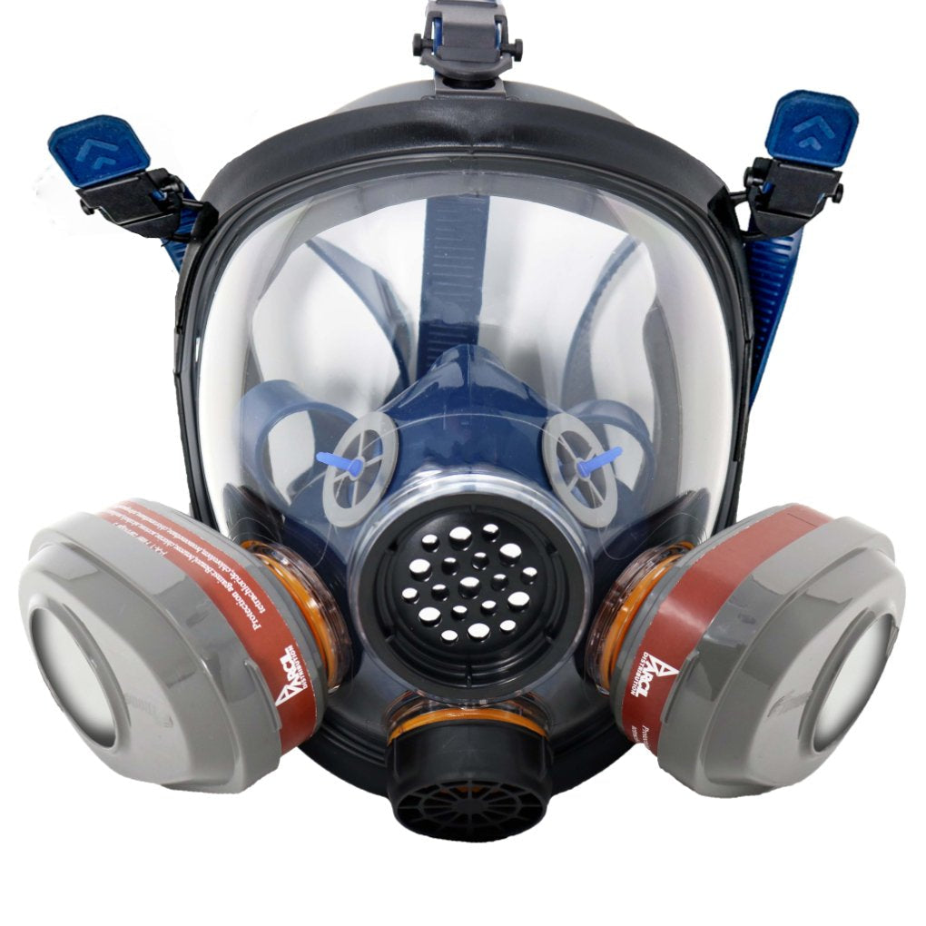 PD - 101 Organic Vapor Air Purifying Respirator Mask - FREE PD - 452 Emergency Fire Extinguisher Blanket! front side