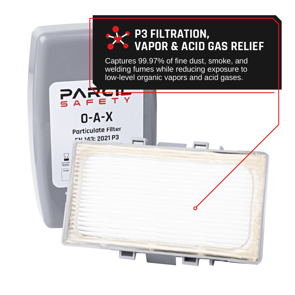 Pre - Sale O - A - X Bayonet - Style Filter | P3 Particulate Protection with Organic Vapor & Acid Gas Relief - Parcil SafetyParcil Safety