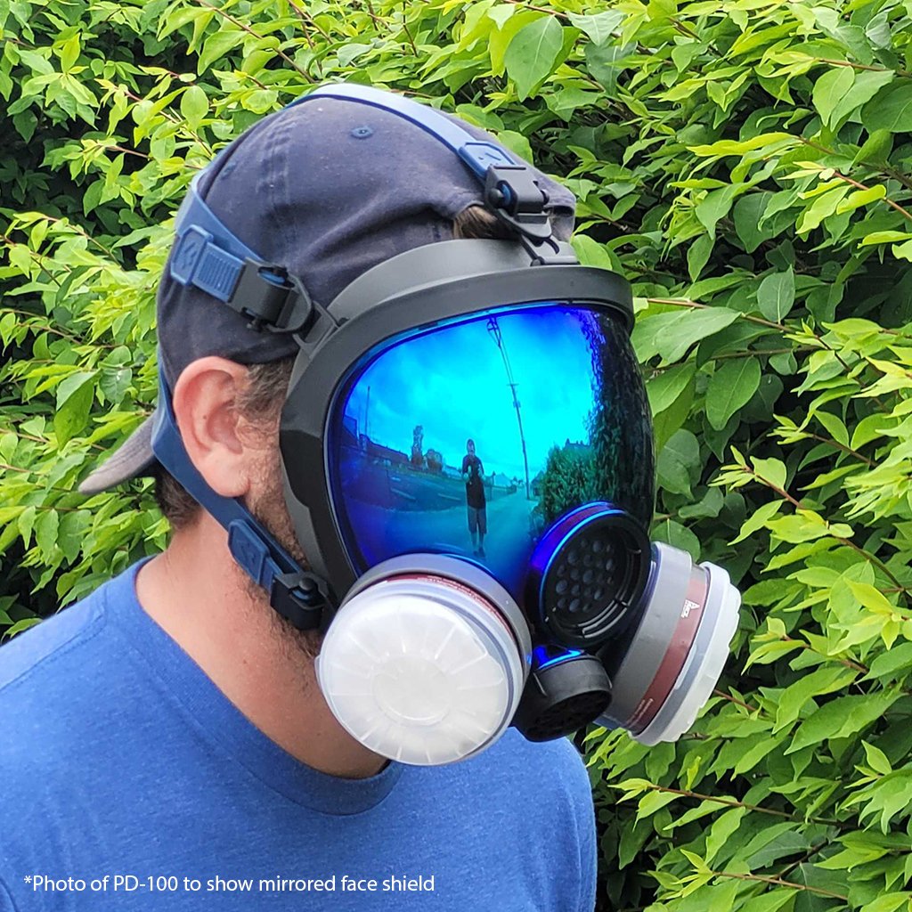 ST - 100X Arctic Blue Mirrored - Full Face Respirator Gas Mask with Organic Vapor and Particulate Filtration - Parcil SafetyGas MasksGas MasksParcil Safety
