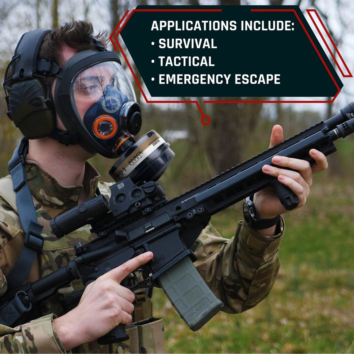 ST - 100X Burnt Bronze Mirrored - Full Face Respirator Gas Mask with Organic Vapor and Particulate Filtration