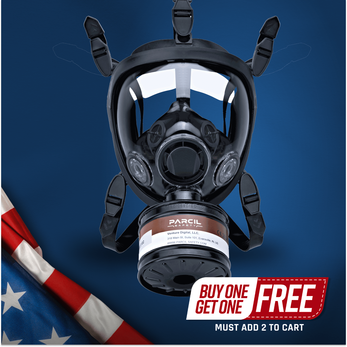 ST - 100X Clear Full - Face Survival Gas Mask with A2P3 R Organic Vapor and Particulate Protection - Parcil SafetyGas MasksGas MasksParcil Safety