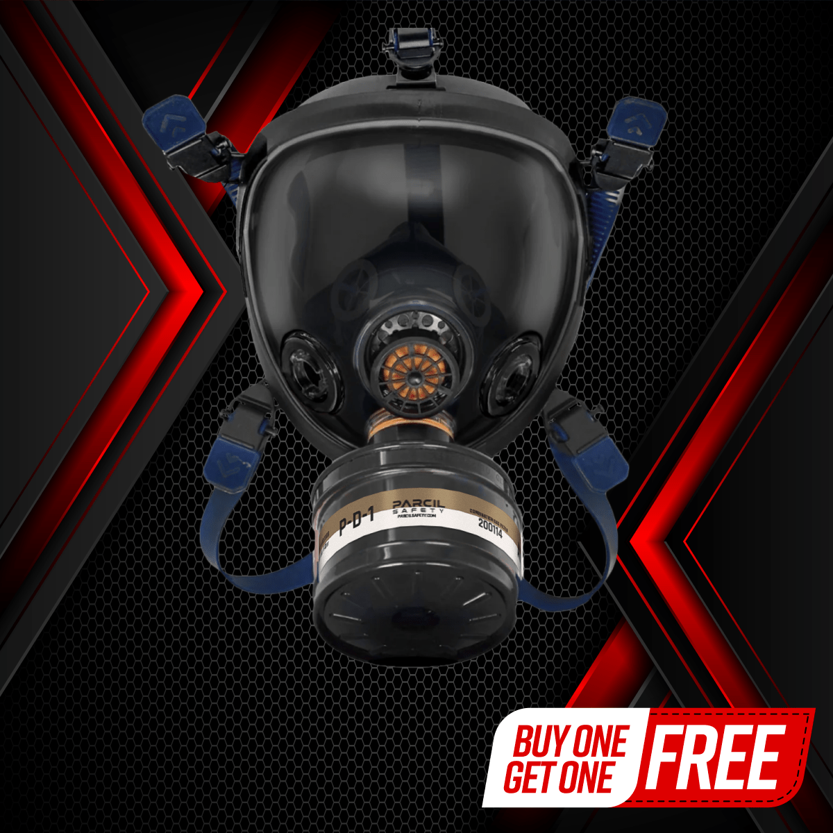 ST - 100X Smoke Black Tinted Full Face Respirator Gas Mask with Organic Vapor and Particulate Filtration - Parcil SafetyGas MasksGas MasksParcil Safety