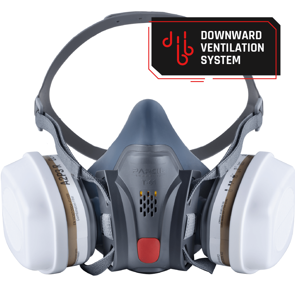 T - 61 Half - Face Respirator with A2P3 R DualGuard Combination Cartridge - Parcil SafetyRespiratorsRespiratorsParcil Safety