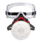 T-90 Half Face Respirator & C-10 Goggles - Organic Vapor Filter Gas Mask - Quick Release Headband & Easy Snap on Filter