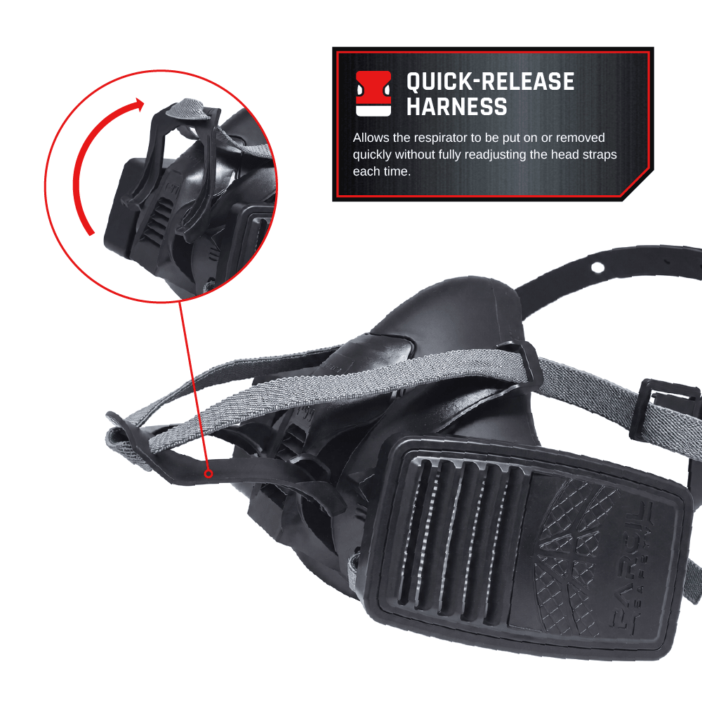 T-99 Sentinel Tactical Half Face Respirator with T-P-3 Low-Profile Cartridges - Parcil SafetyParcil Safety