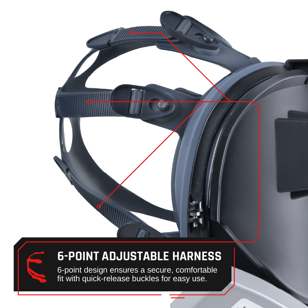 WF-101 Pro Welding & Grinding Industrial Full-Face Respirator with Auto-Darkening Lens and O-A-X Cartridge