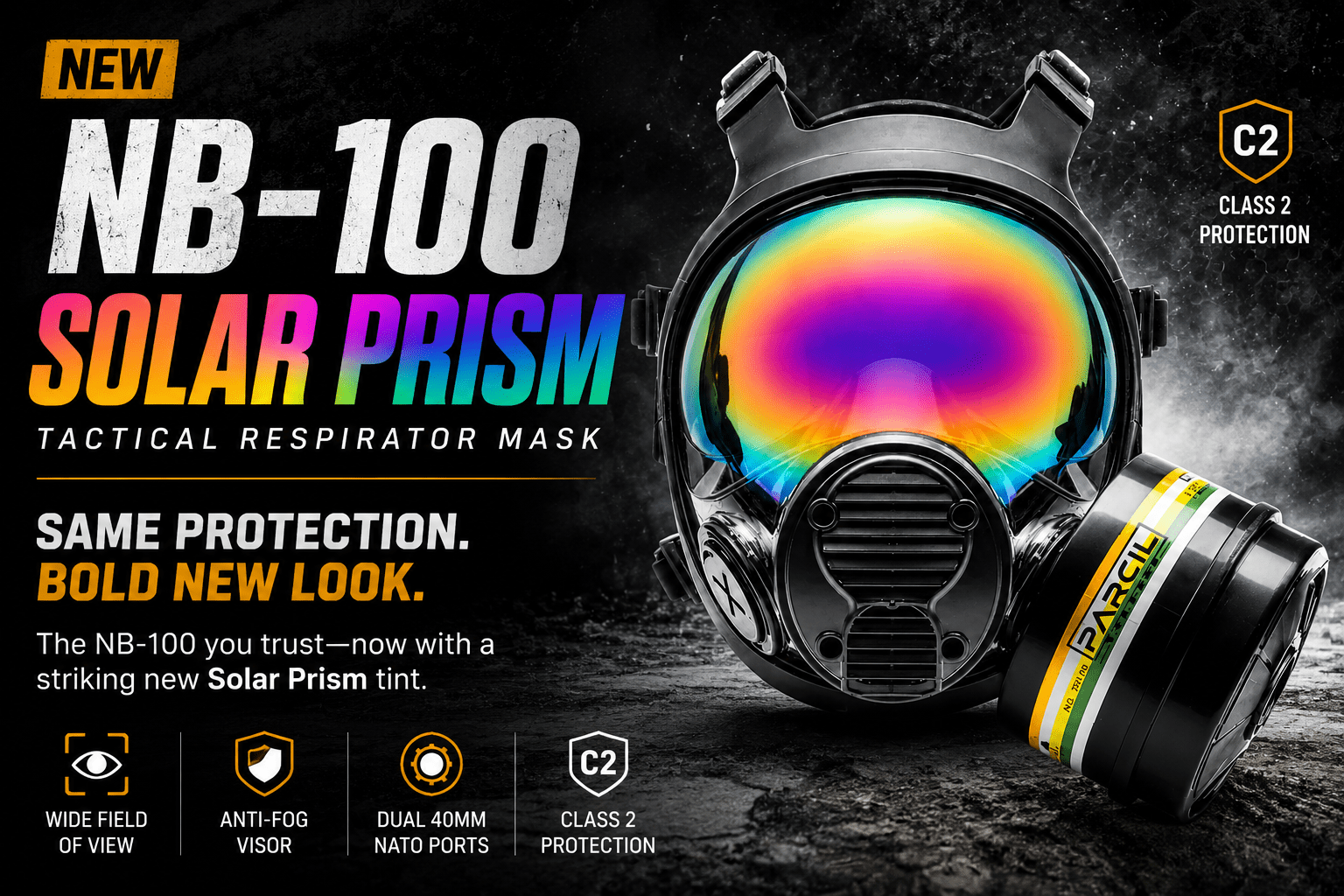 Introducing the NEW NB-100 Solar Prism Tactical Respirator Mask - Parcil Safety