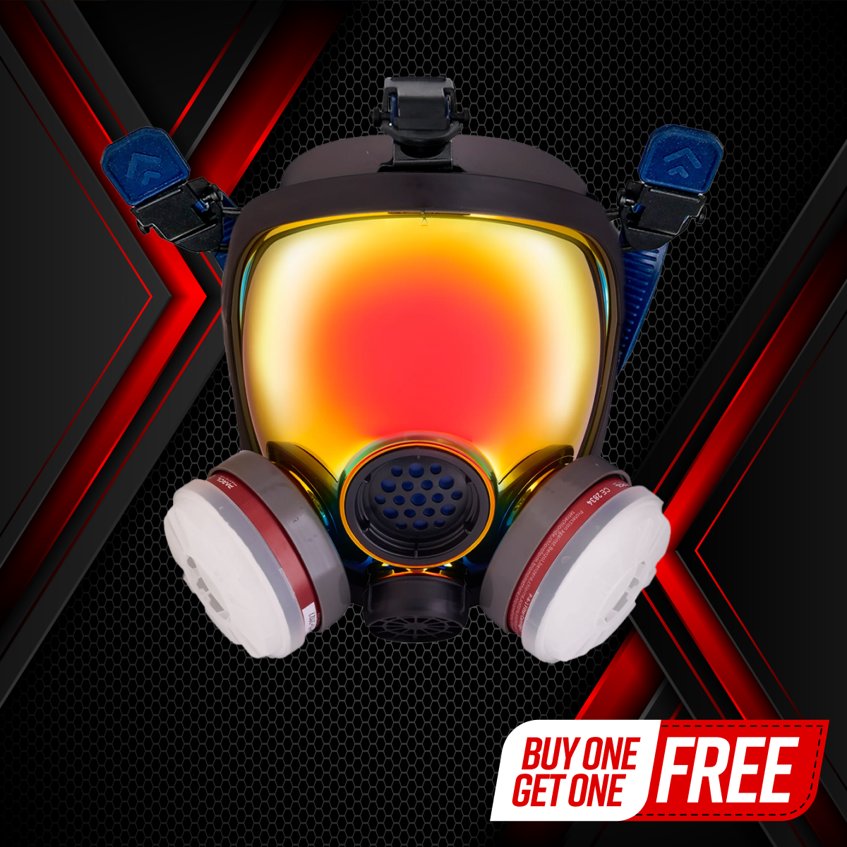 PD-100 Full-Face Air Purifying Respirator (APR) with A1 Organic Vapor (OV) with P2 Particulate Filter Canister