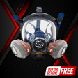 PD-101 Full-Face Industrial Air Purifying Respirator (APR) with A1 Organic Vapor (OV) with P2 Particulate Filter Canister Image