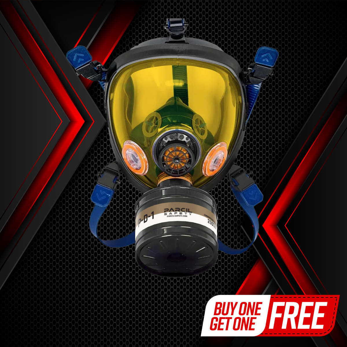 ST-100X Clear Full-Face Survival Gas Mask with A2P3 R Organic Vapor and Particulate Protection