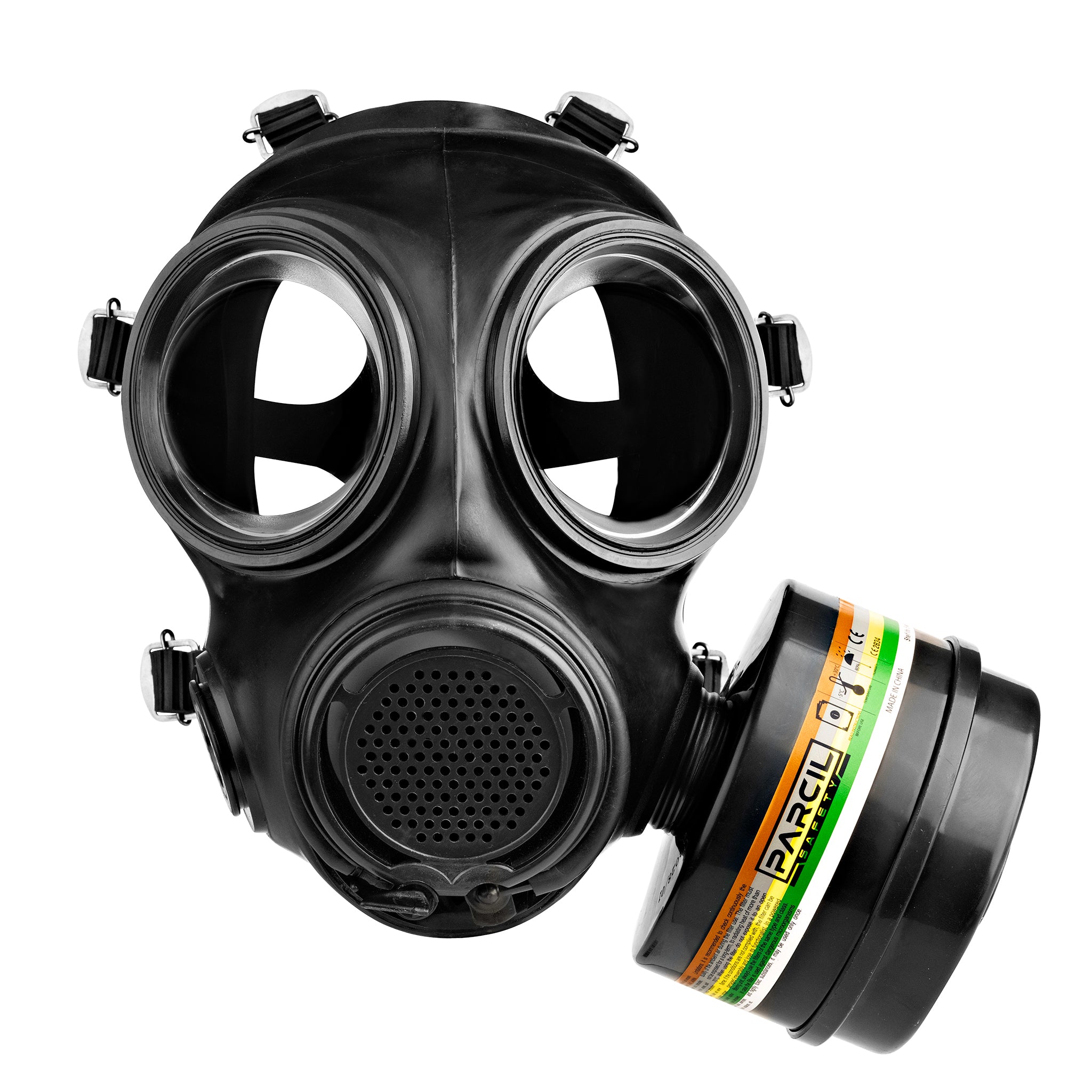 IIR-100 Recon Gas Mask - Full Face Butyl Rubber Gas Mask with N-B-1 40 –  Parcil Safety