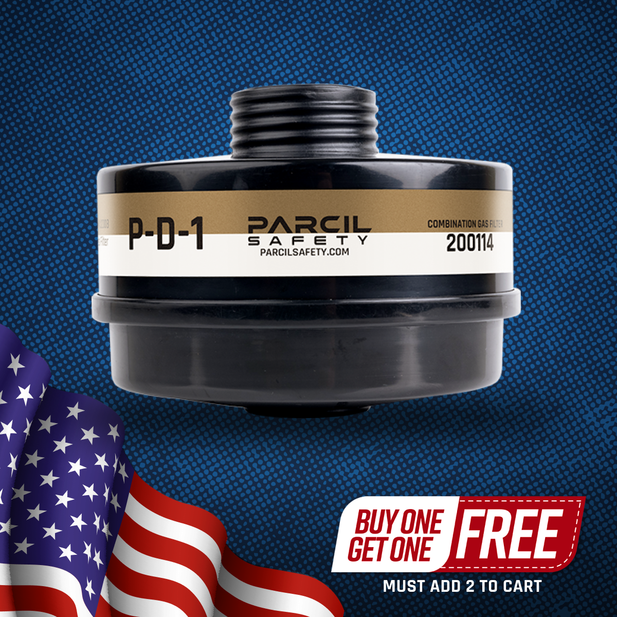 P-D-1 40MM A2P3 R Canister - Combination Organic Vapor and Particulate Filter