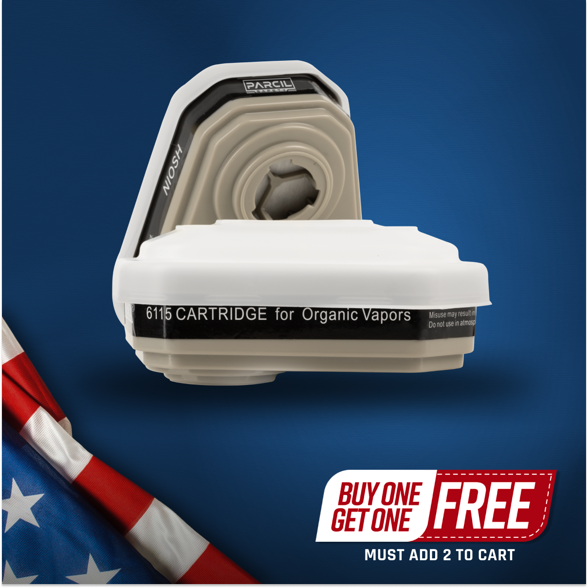 ProGuard OV/P95 Organic Vapor Bayonet Cartridge with Particulate P95 Filtration - NIOSH Approved