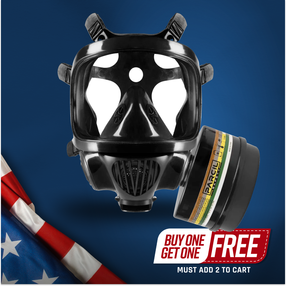 CS-100  Military Gas Mask with N-B-1 Defense Canister