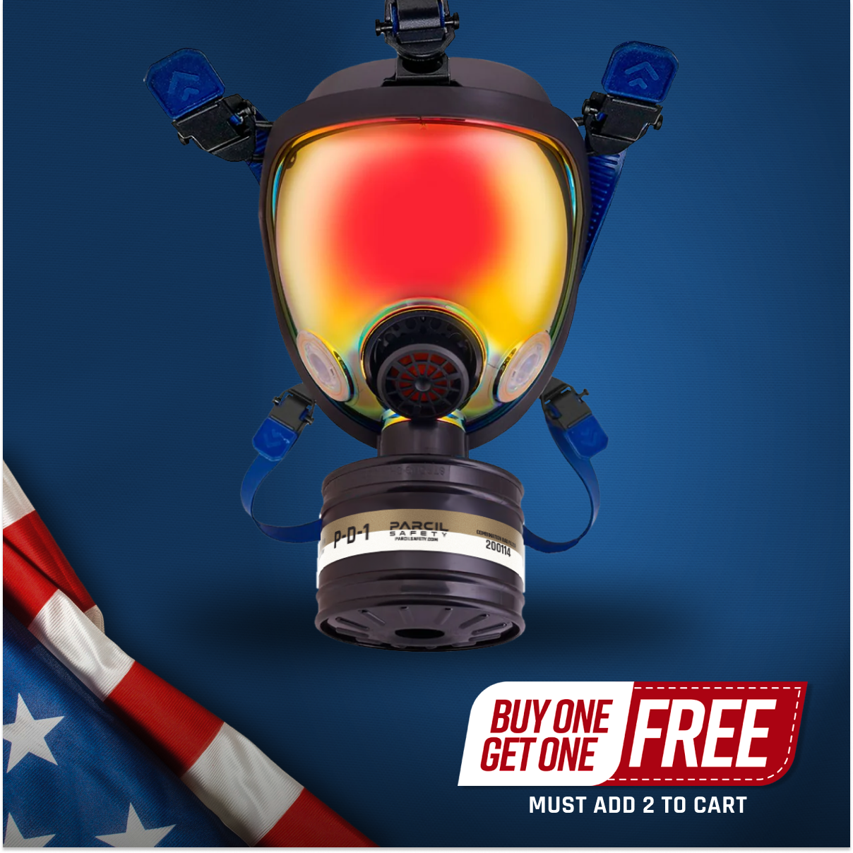 ST-100X Clear Full-Face Survival Gas Mask with A2P3 R Organic Vapor and Particulate Protection