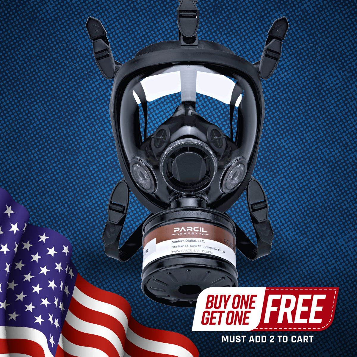 ST-100X Clear Full-Face Survival Gas Mask with A2P3 R Organic Vapor and Particulate Protection