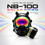 NB-100 Solar Prism Mirrored Tactical Respirator Mask - Full Face Respirator with 40mm N-B-1 Defense Filter Image
