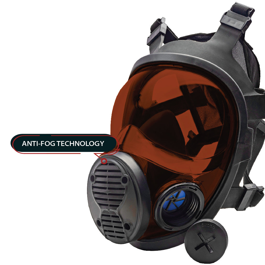 NB-100 Dark Amber Tactical Gas Mask - Full Face Respirator with 40mm Defense Filter