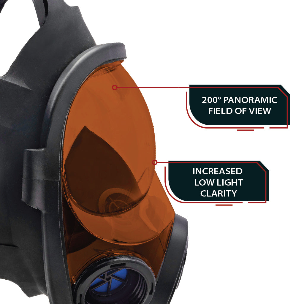 PRE-ORDER NB-100 Dark Amber Tactical Gas Mask - Full Face Respirator with 40mm Defense Filter