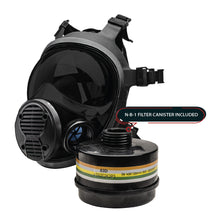 Load image into Gallery viewer, NB-100 Smoke Black Tactical Gas Mask - Full Face Respirator with 40mm Defense Filter