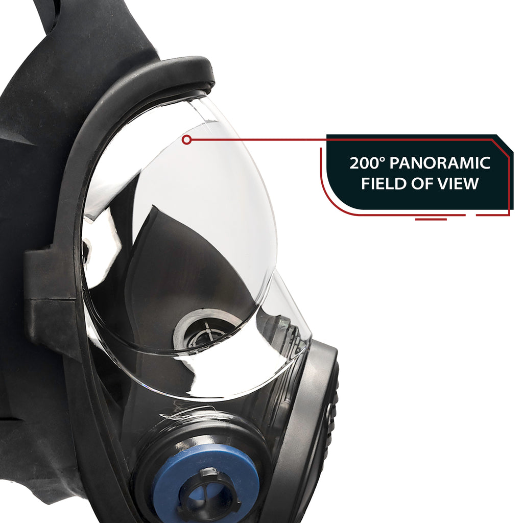 NB-100B Tactical Gas Mask with Bayonet Style Filter Ports - Full Face Respirator with MaxPro P-3-0 Multipurpose Filter Cartridges