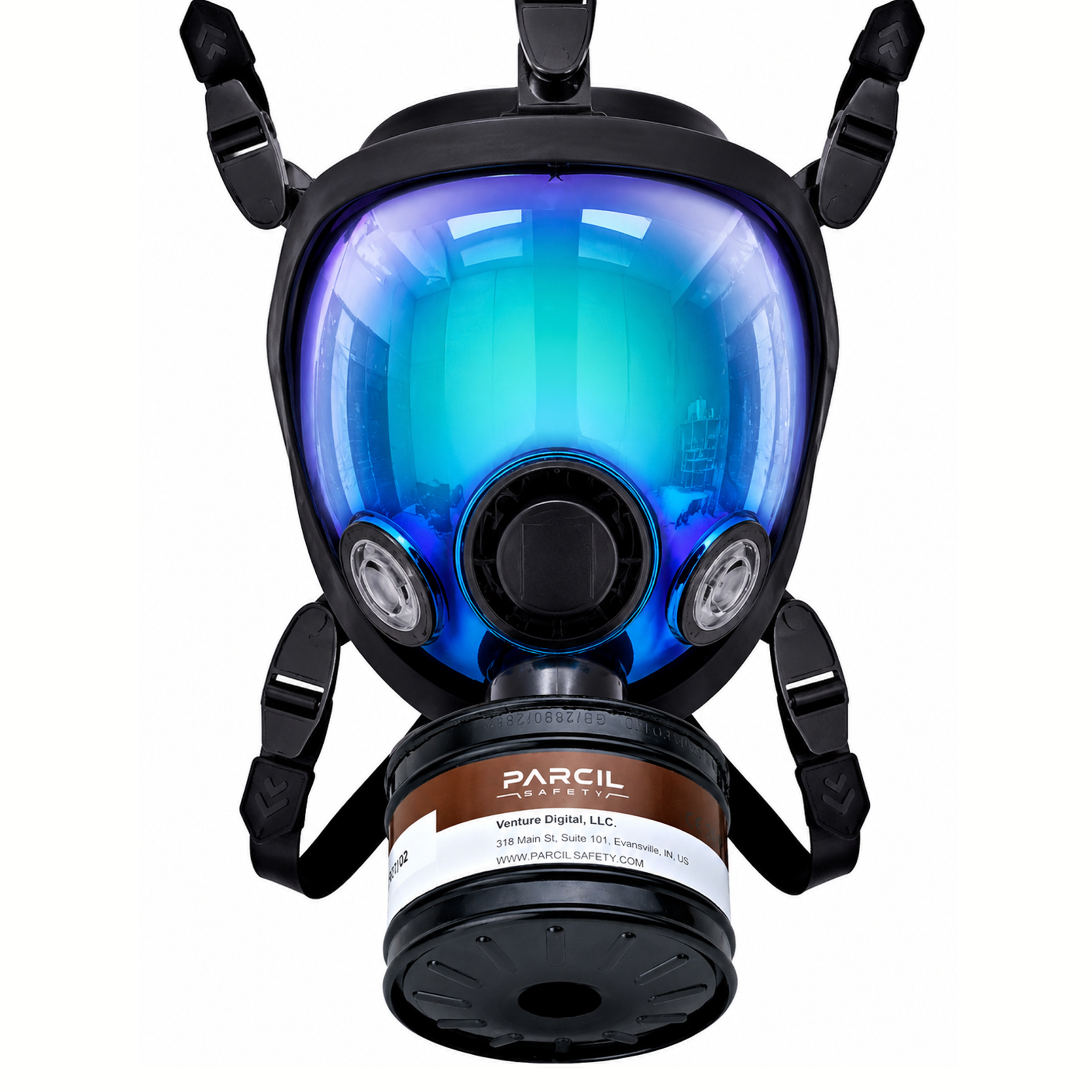 ST-100X Clear Full-Face Survival Gas Mask with A2P3 R Organic Vapor and Particulate Protection