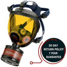 Load image into Gallery viewer, ST-100X Light Amber Tinted Full Face Respirator Gas Mask with Organic Vapor and Particulate Filtration