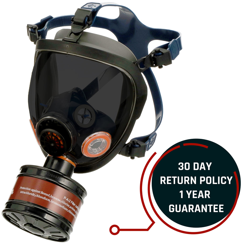 ST-100X Smoke Black Tinted Full Face Respirator Gas Mask with Organic Vapor and Particulate Filtration
