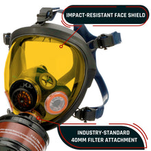 Load image into Gallery viewer, ST-100X Light Amber Tinted Full Face Respirator Gas Mask with Organic Vapor and Particulate Filtration
