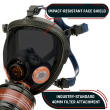 Load image into Gallery viewer, ST-100X Smoke Black Tinted Full Face Respirator Gas Mask with Organic Vapor and Particulate Filtration